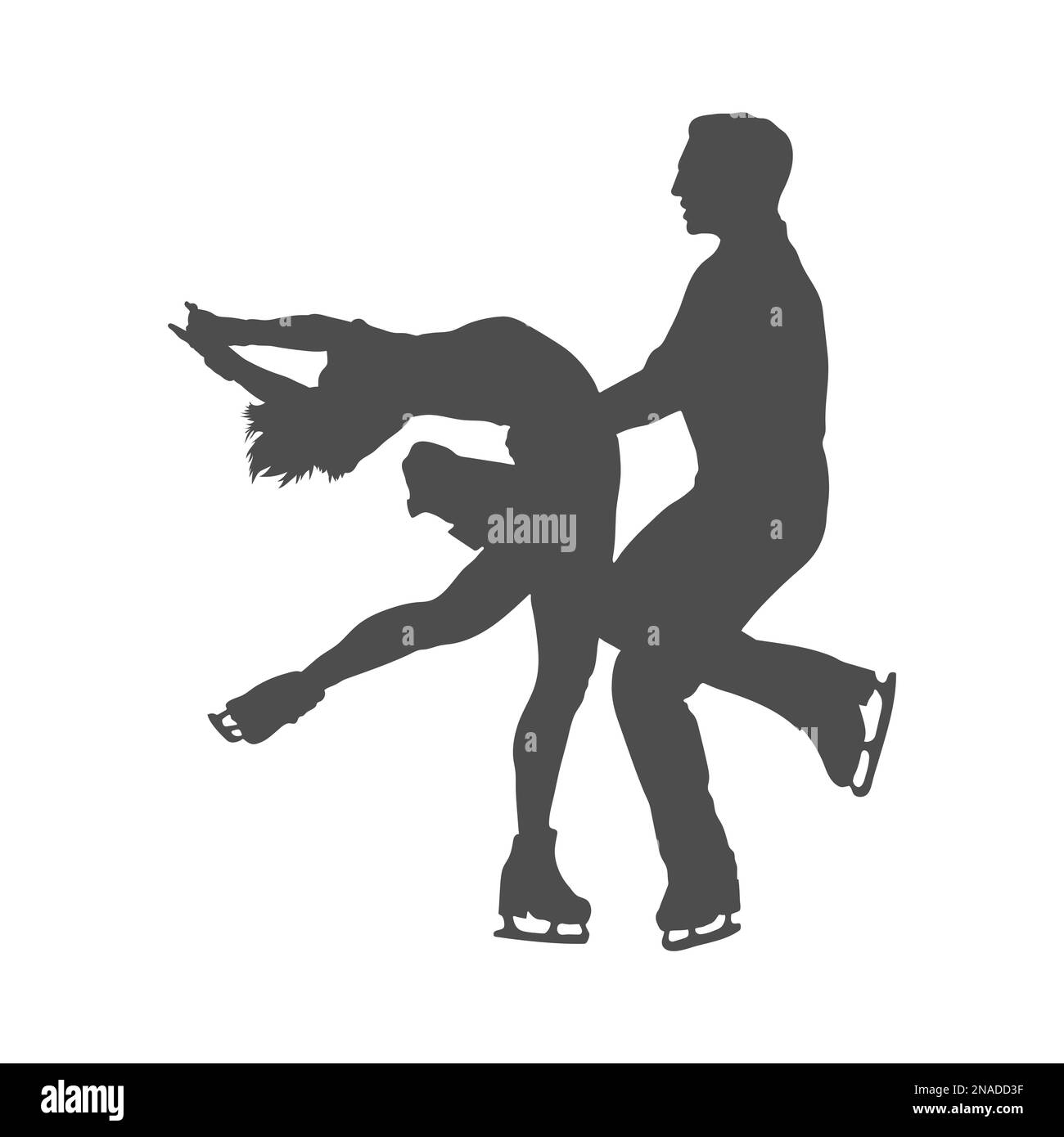 Sports. pair figure skating. Female and male silhouette of figure