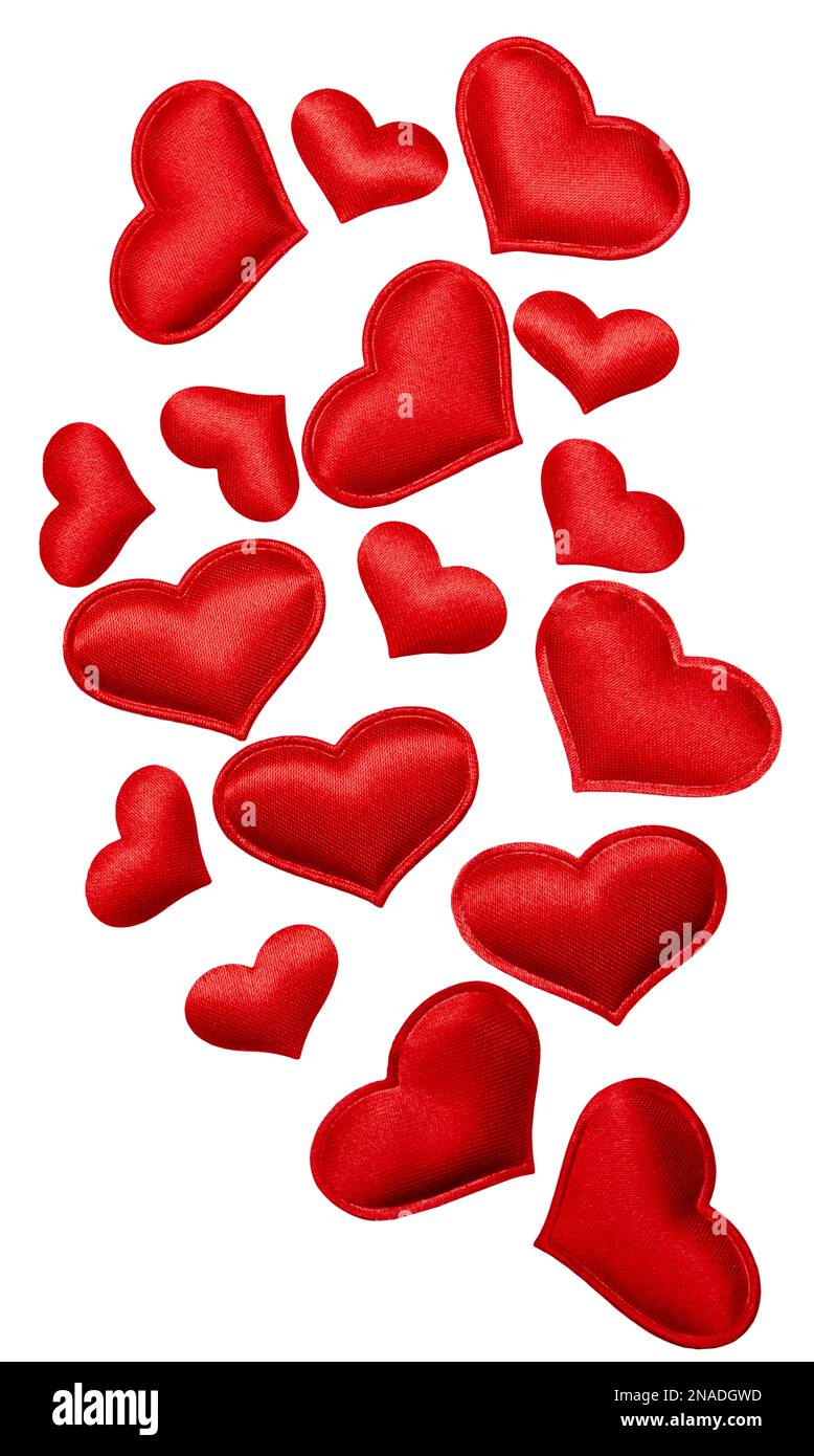 Valentines day background red hearts isolated on white background. Love ...