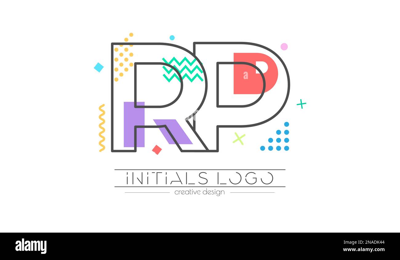 Letters R and P. Merging of two letters. Initials logo or abbreviation