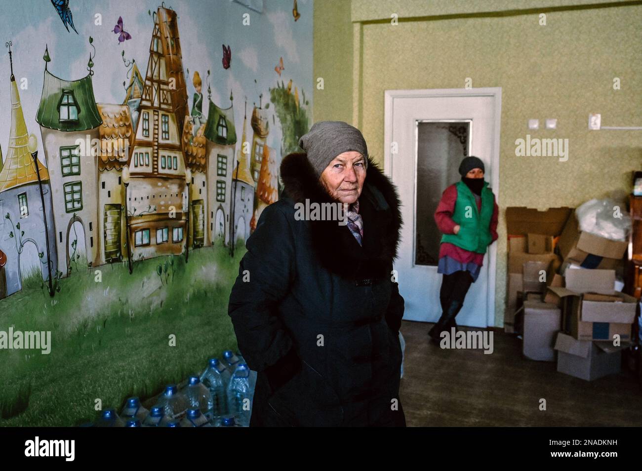 STEPNOHIRSK, UKRAINE FEBRUARY 9, 2023 A senior woman is pictured in