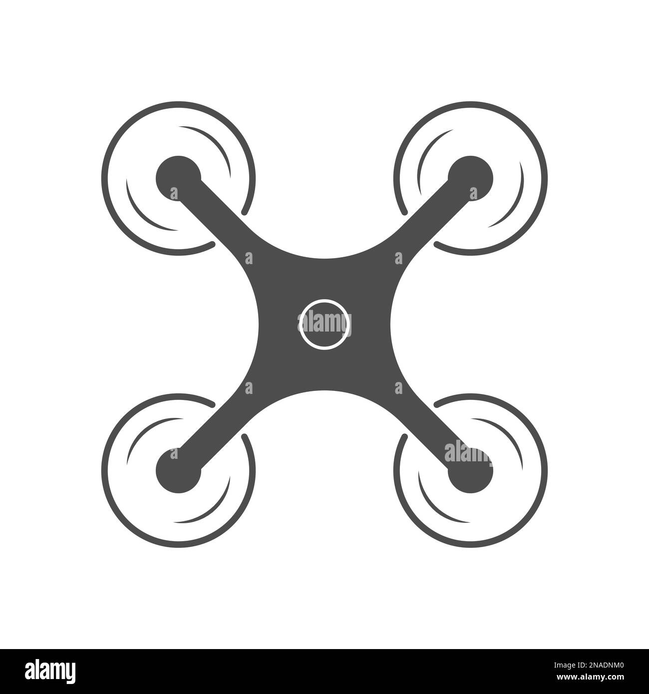 Simple vector icon of a drone with a camera, for logo, applications and web sites Stock Vector