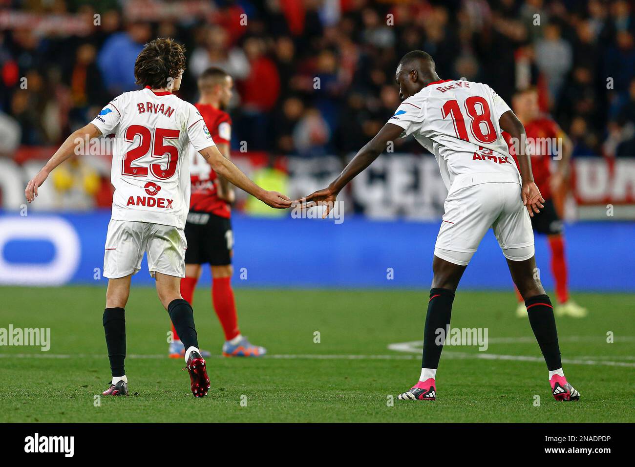 Bryan Gil, Pape Gueye of Sevilla FC during the La Liga match between