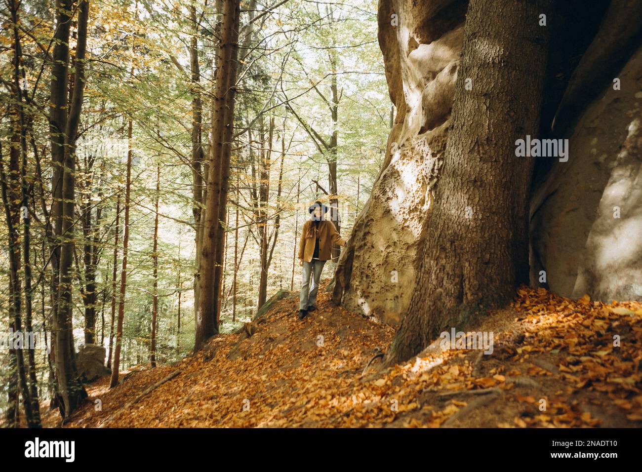 White woman walks through road hi-res stock photography and images - Alamy