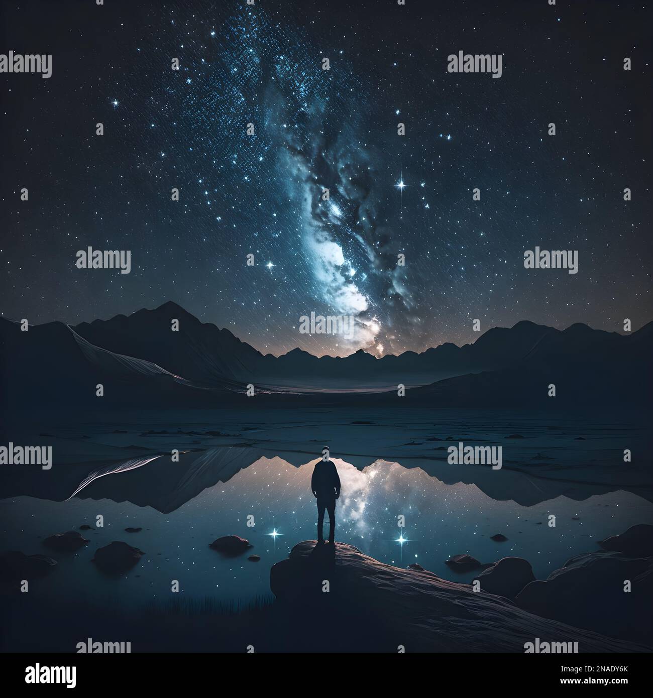 Low angle shot of fishing rods on the shore under a starry sky at night  Stock Photo - Alamy