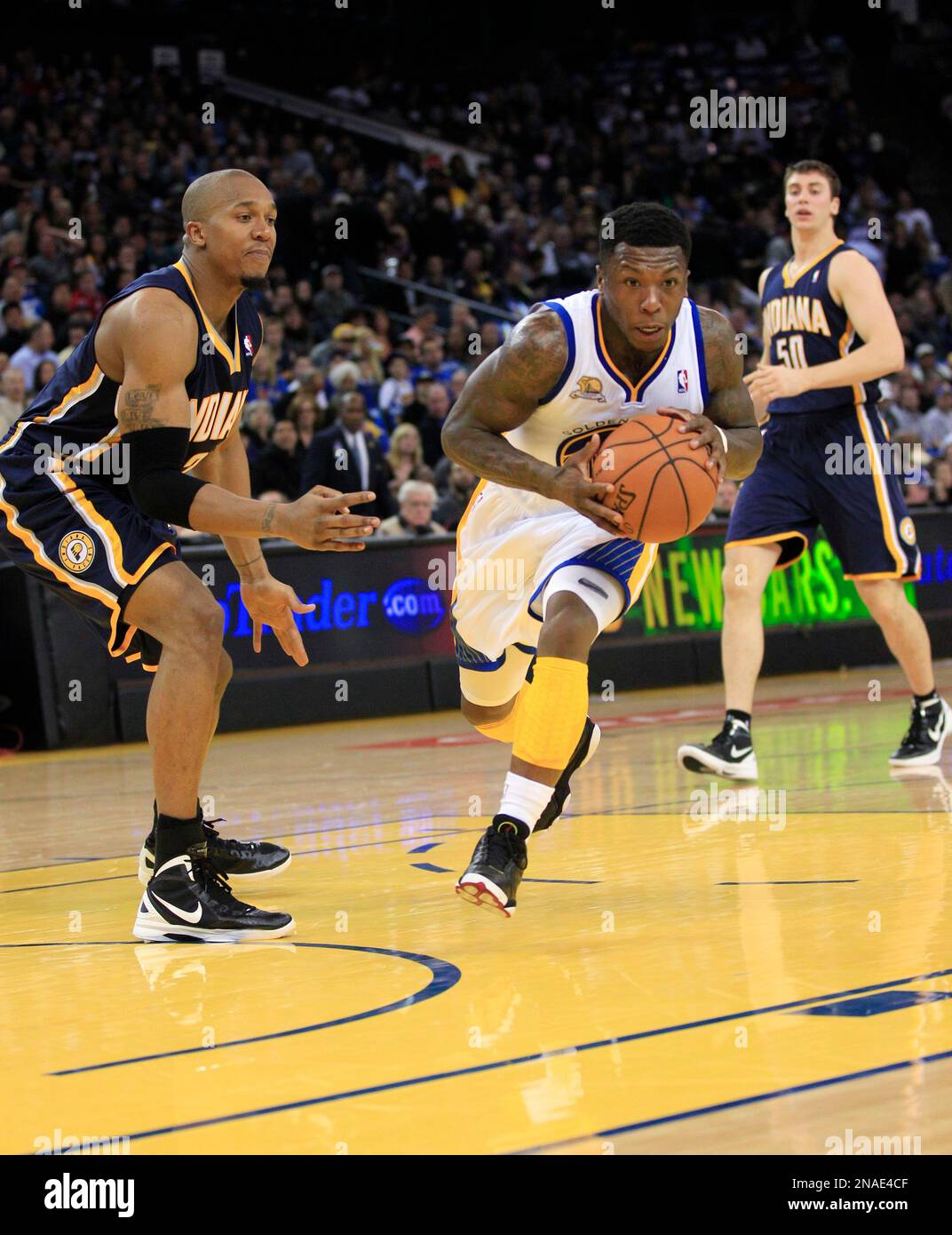 Golden State Warriors Nate Robinson in action against the Indiana