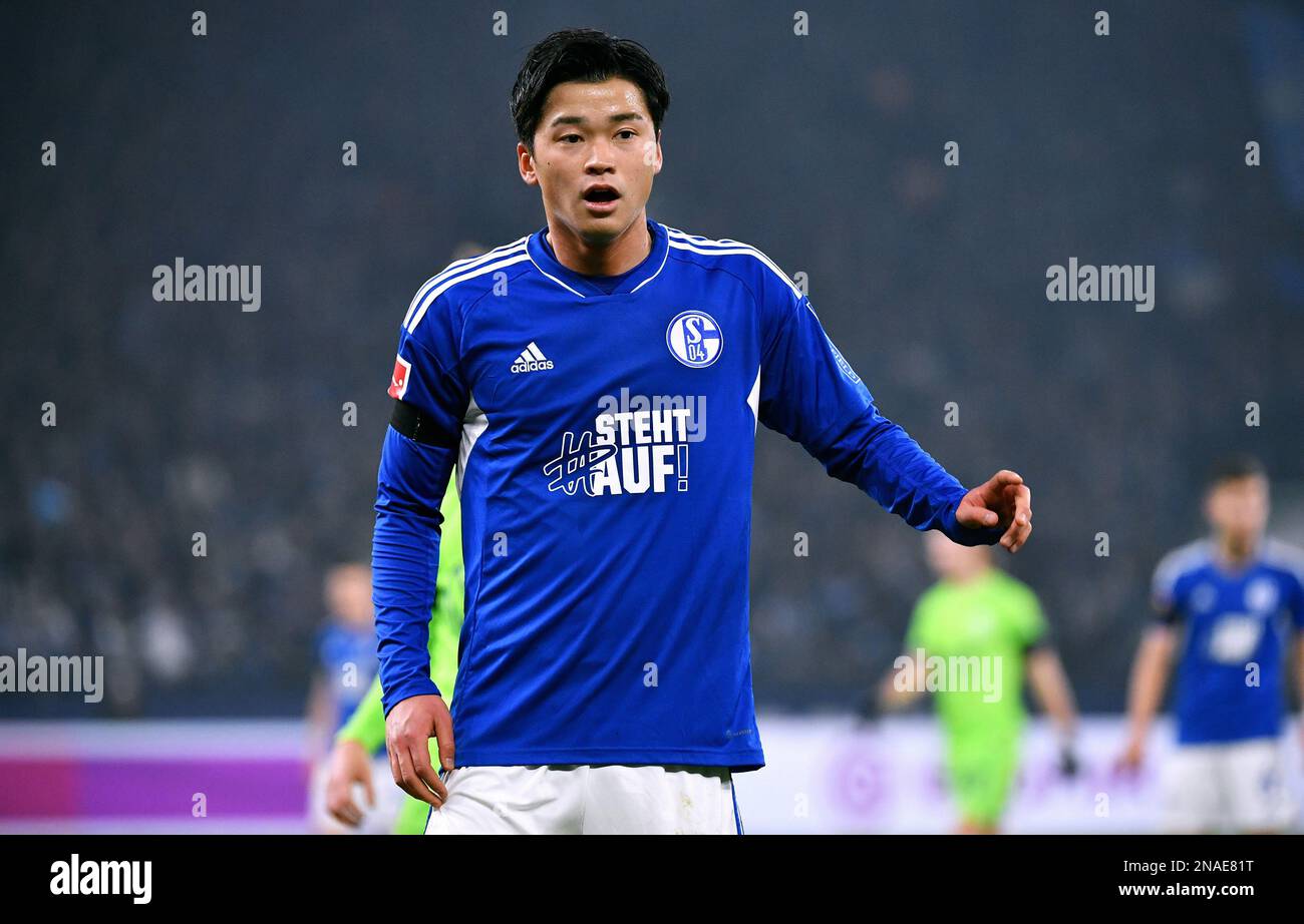 Bundesliga, Veltins Arena, FC Schalke 04 vs VfL Wolfsburg; Soichiro Kozuki (S04) Stock Photo