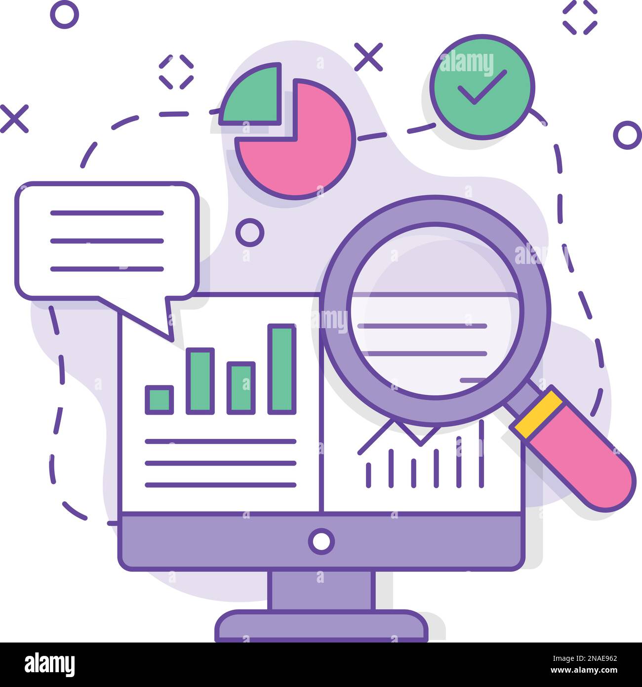 financial decisions vector design, business corporation Joint partnerships Sales and Marketing management stock, operating decision based on reinvest Stock Vector