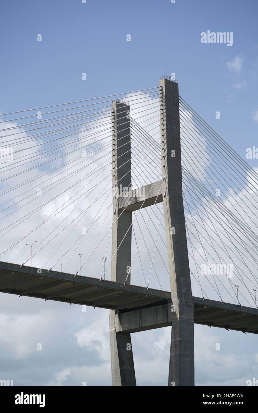 The Savannah Suspension Bridge Stock Photo Alamy