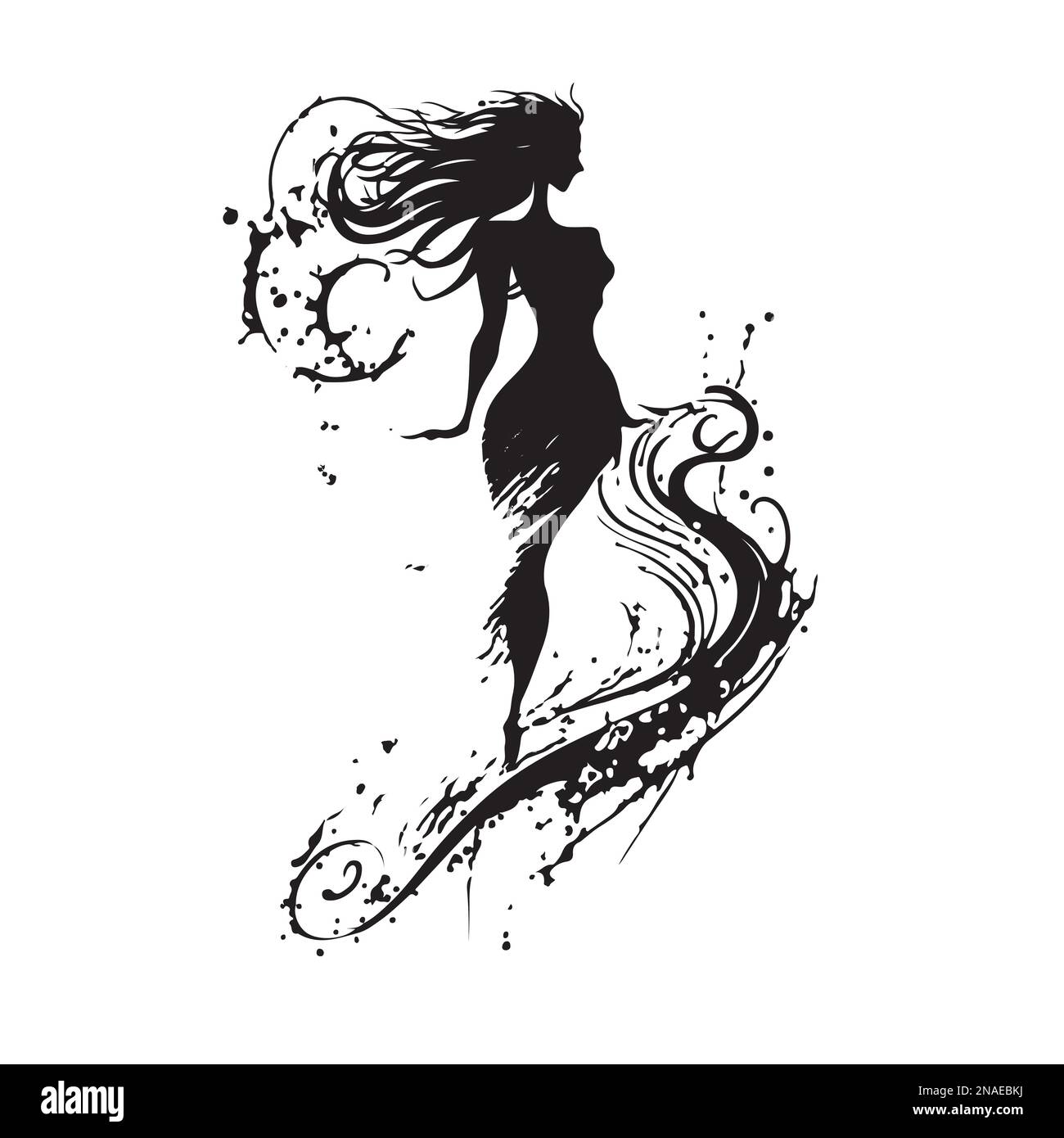 Abstract vector illustration of a beautiful woman. Female silhouette