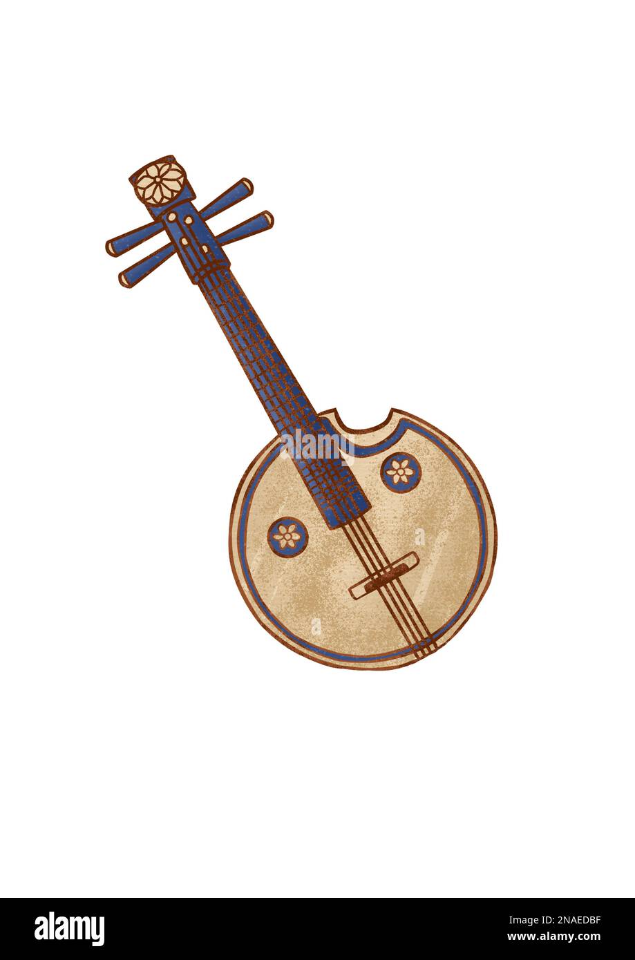 Asian Chinese style vintage classical musical instrument Ruan