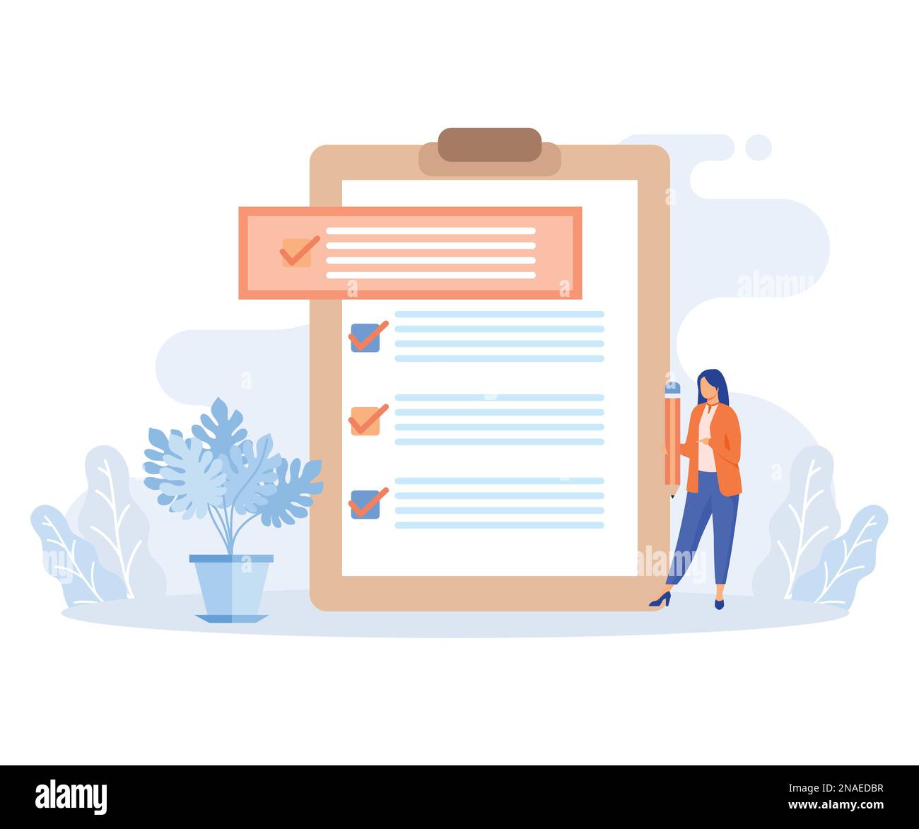 Online education illustration. Students having video call with teacher