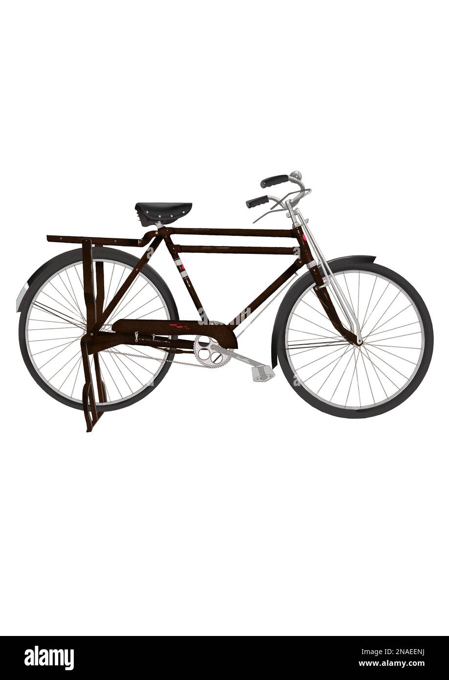 Asian Chinese style vintage classical bicycle watercolor illustration ...