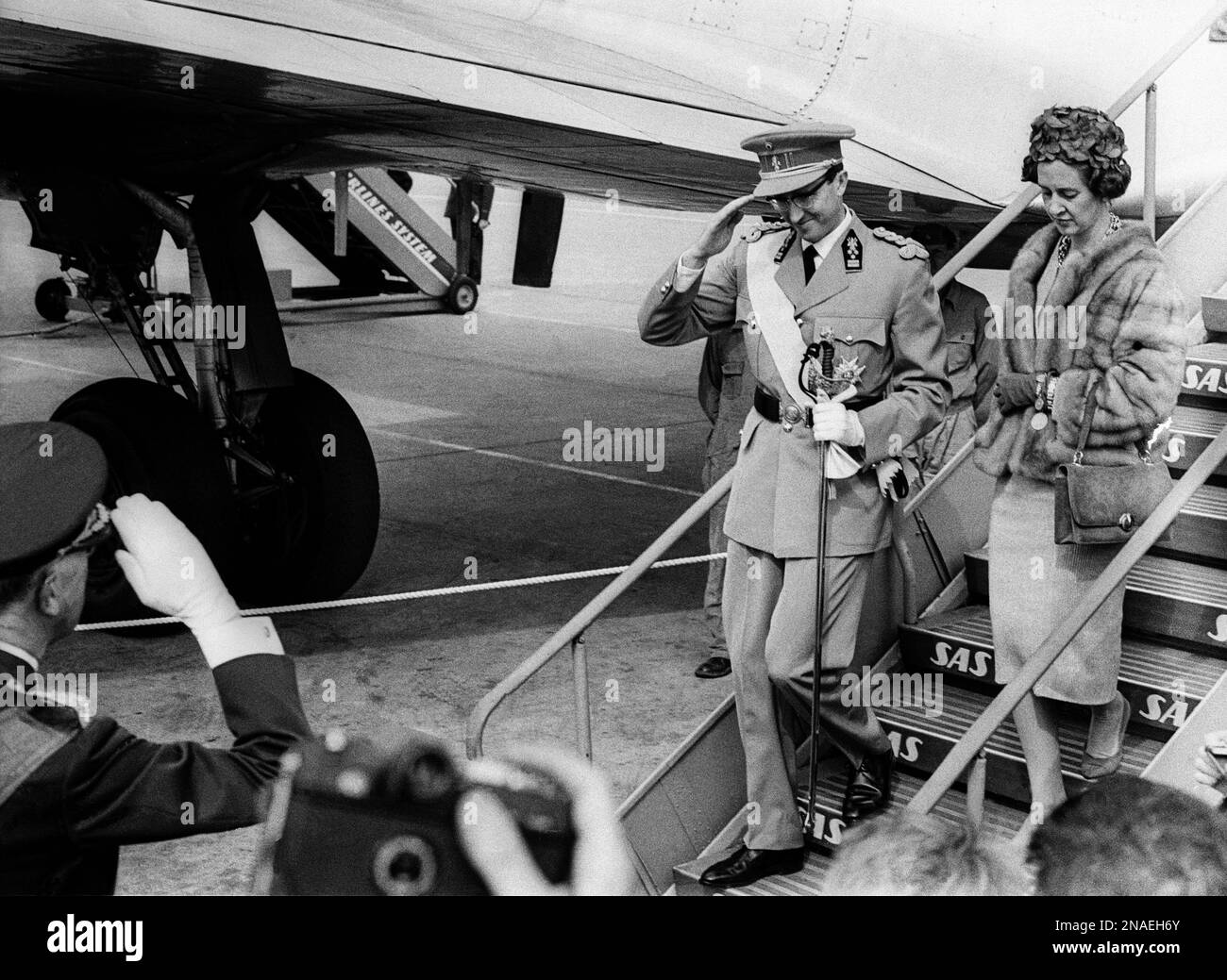 KING BAUDOUIN and Queen Fabiola of Belgium on official state visit to