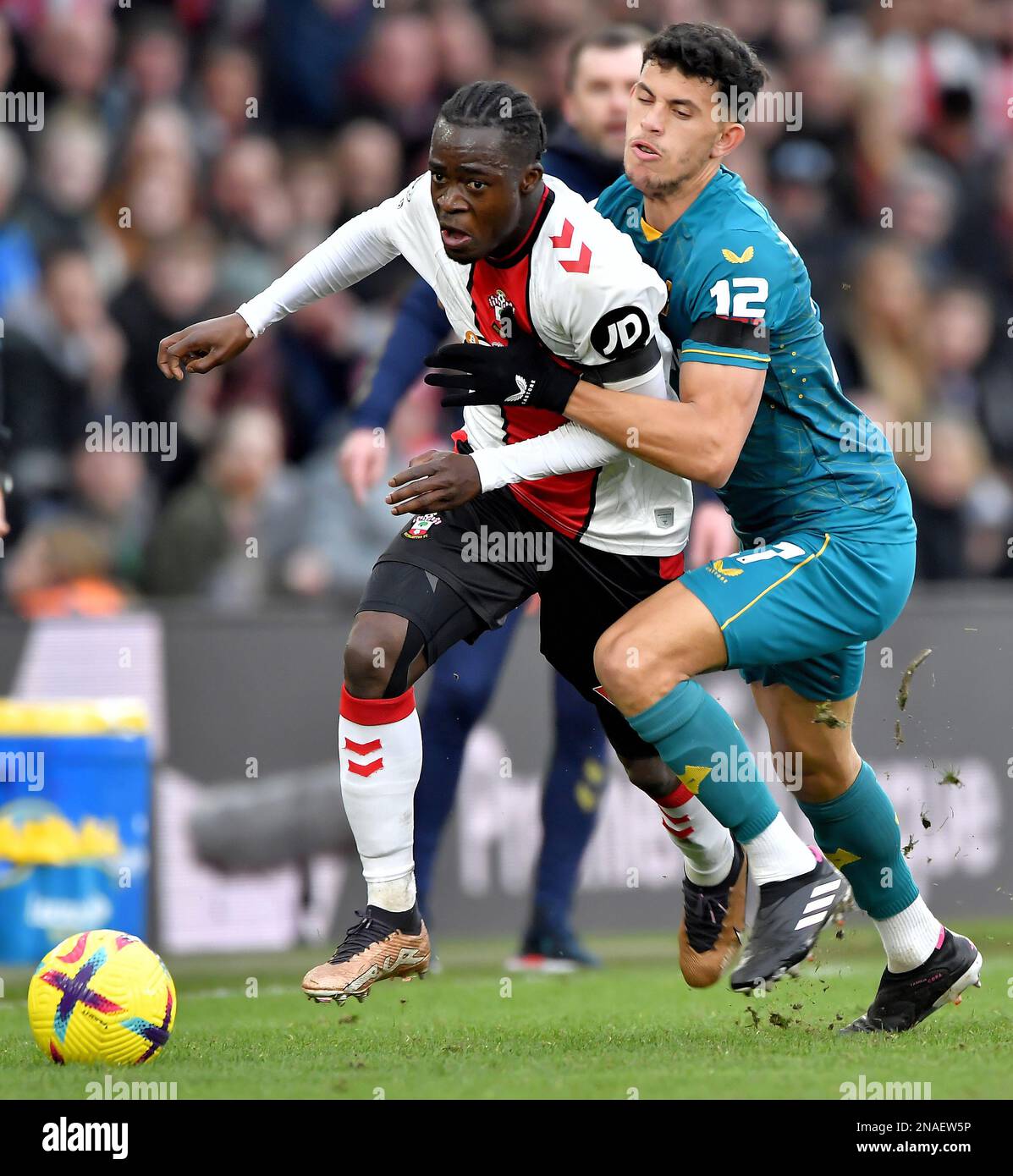 Kamaldeen Sulemana of Southampton and Matheus Cunha of Wolverhampton