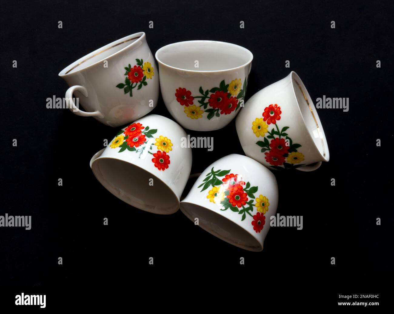 Porcelain, made in Soviet times. Soviet Union was a socialist state on the Eurasian continent that existed between 1922 and 1991. Stock Photo