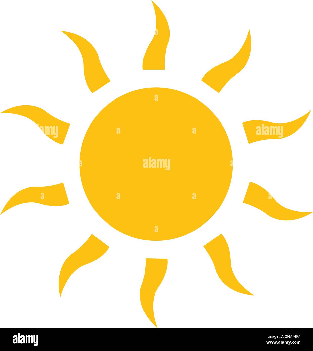 Sun vector icon yellow. Sun shine ray. Sunshine and sunlight sign. Sunset icon. Abstract art. Stock Vector