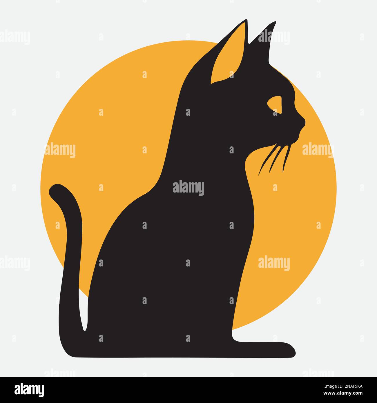 Cat. Business icon for the company. Logo for pet shop. Flat design