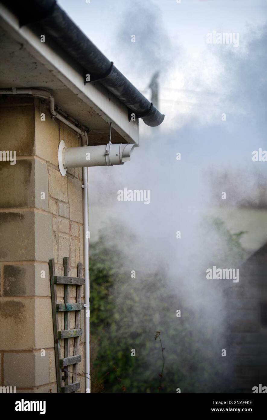 A gas boiler flue vent. Stock Photo