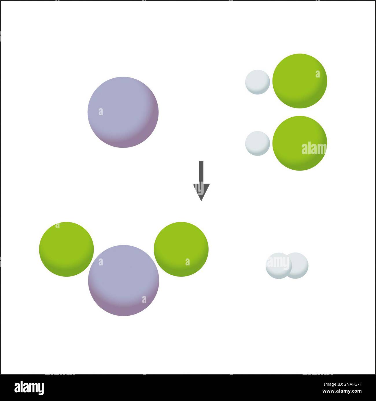 Reaction of zinc with hydrochloric acid Stock Photo