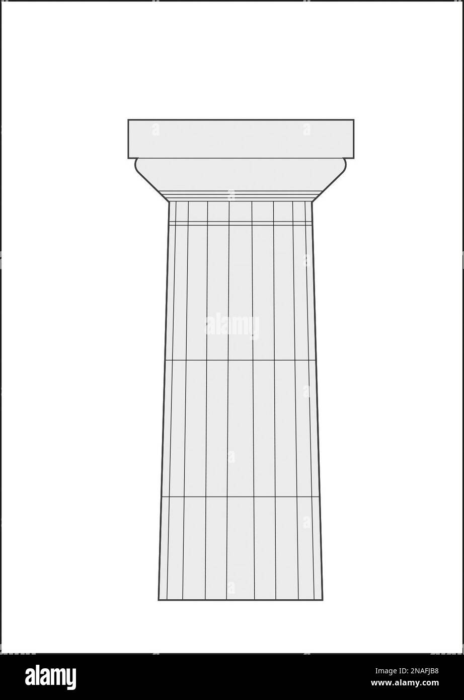 Illustration of abacus - a flat slab forming the topmost part of a column, which receives the weight of the structure Stock Photo