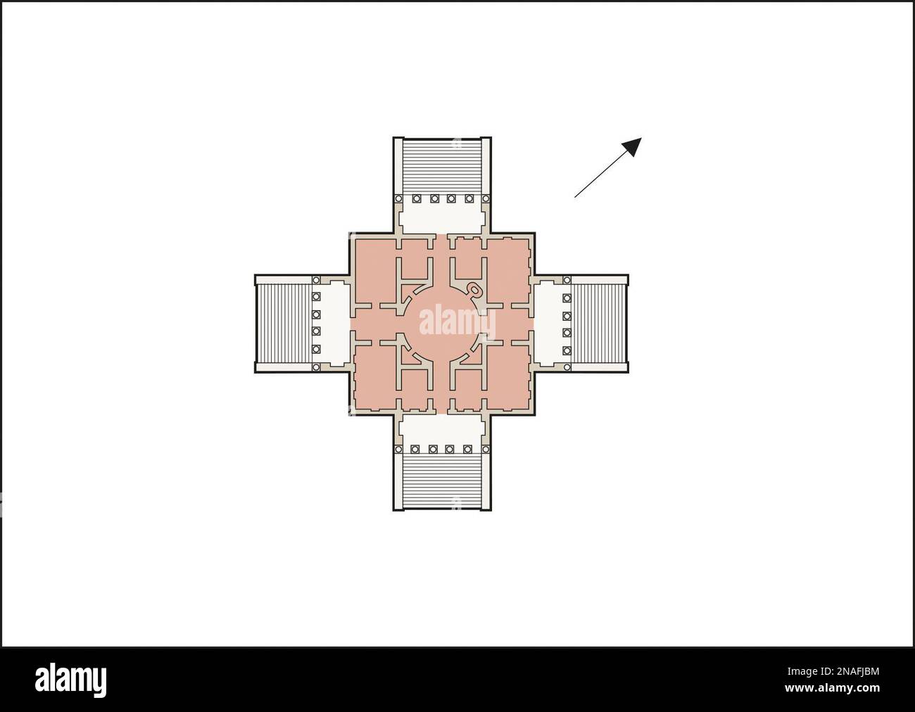 Floorplan of Villa Capra Stock Photo - Alamy