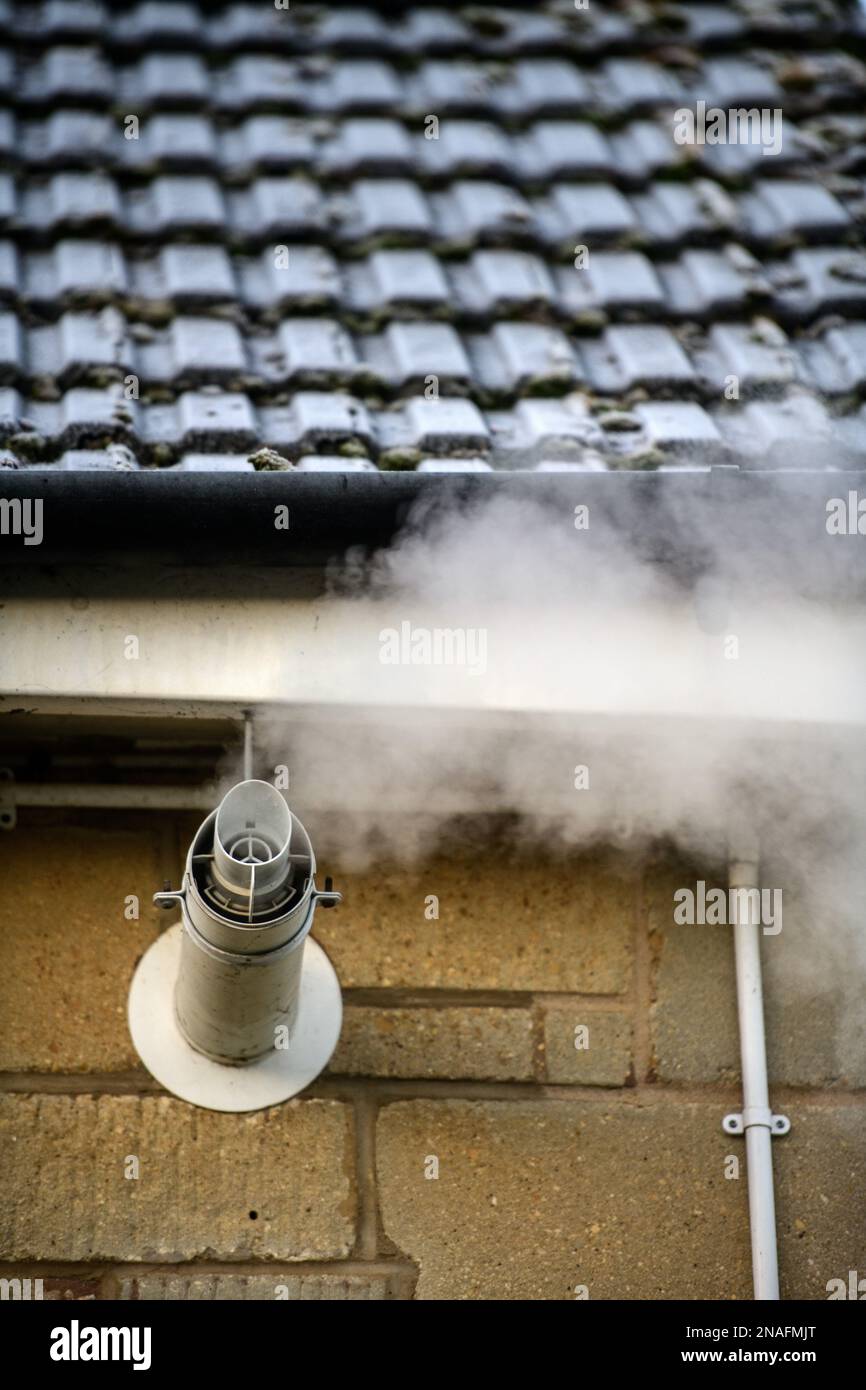 A gas boiler flue vent Stock Photo Alamy
