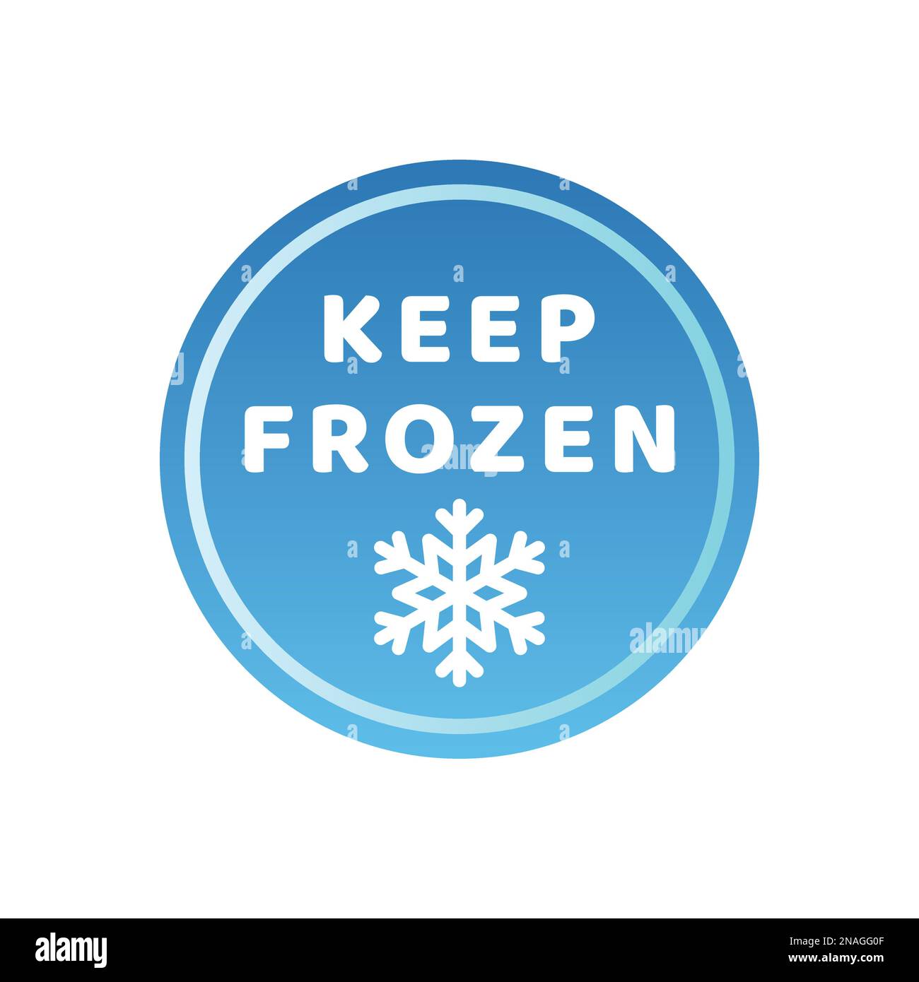 Keep frozen vector label. Product stamp with snowflake. Stock Vector