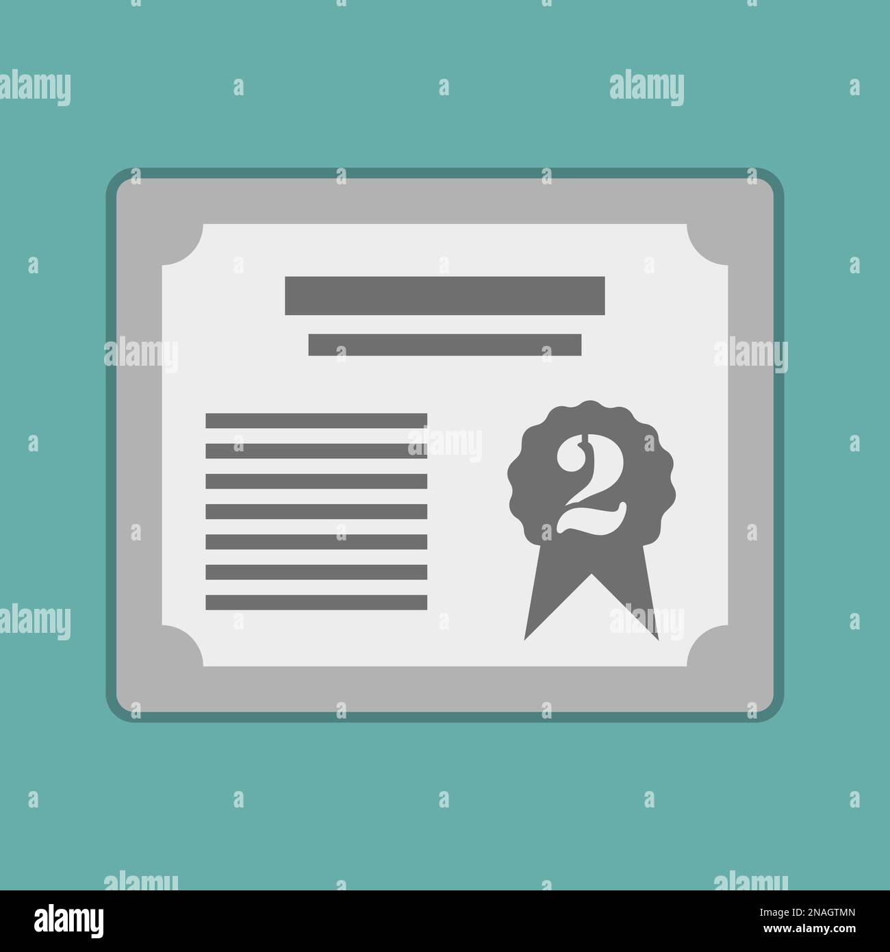 Prize silver certificat for 2st. Vector illustration eps10 Stock Vector
