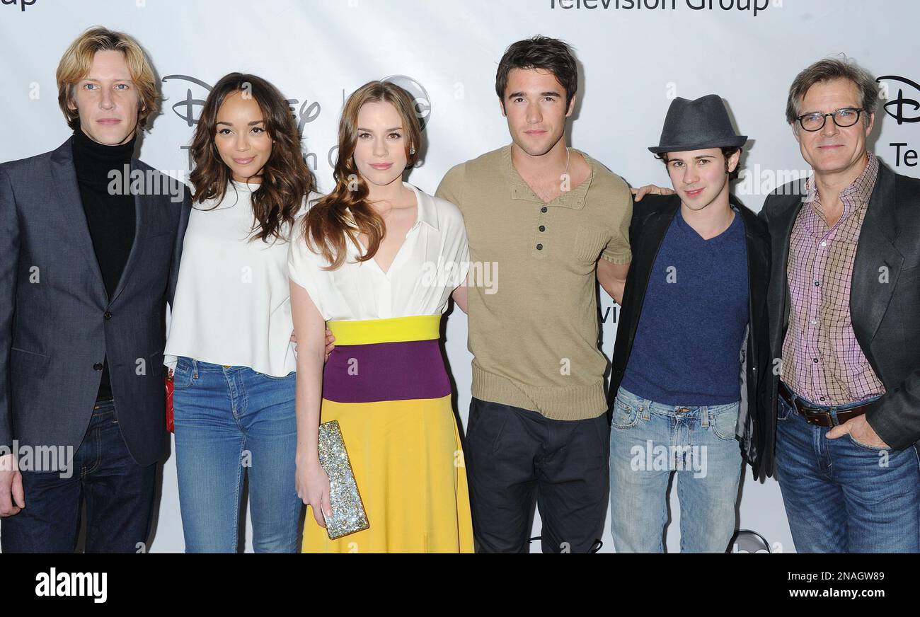Gabriel Mann, from left, Ashley Madekwen Christa B. Allen, Josh Bowman, Connor  Paolo, and Henry Czerny arrive at Disney ABC Television Group Television  Critics Association Winter Press Tour red carpet event at
