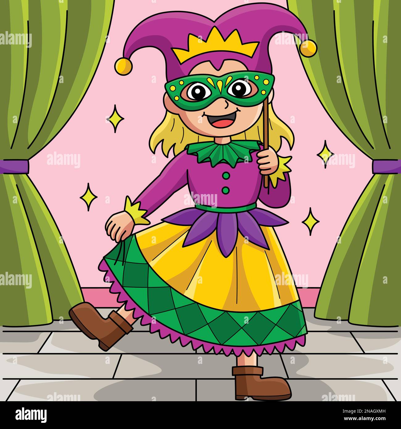 mardi gras jester girl