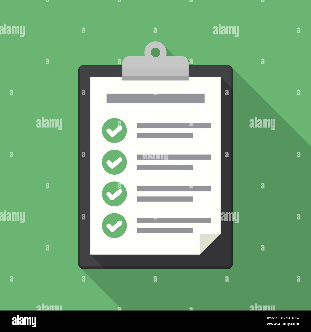 Clipboard with checklist icon. Flat illustration of clipboard with checklist icon for web Stock Vector