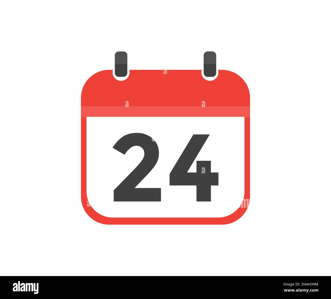 Simple calendar with date 24 day twenty four logo design. Calendar icon flat day 24. Reminder symbol. Event schedule date. Meeting appointment time. Stock Vector