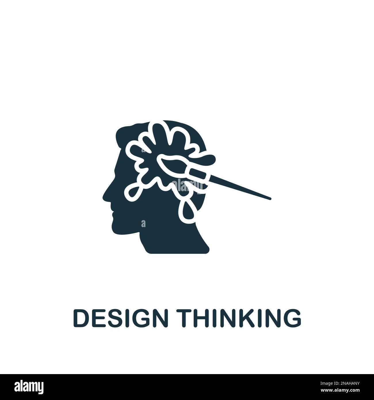 Design thinking icon. Monochrome simple sign from digitalization