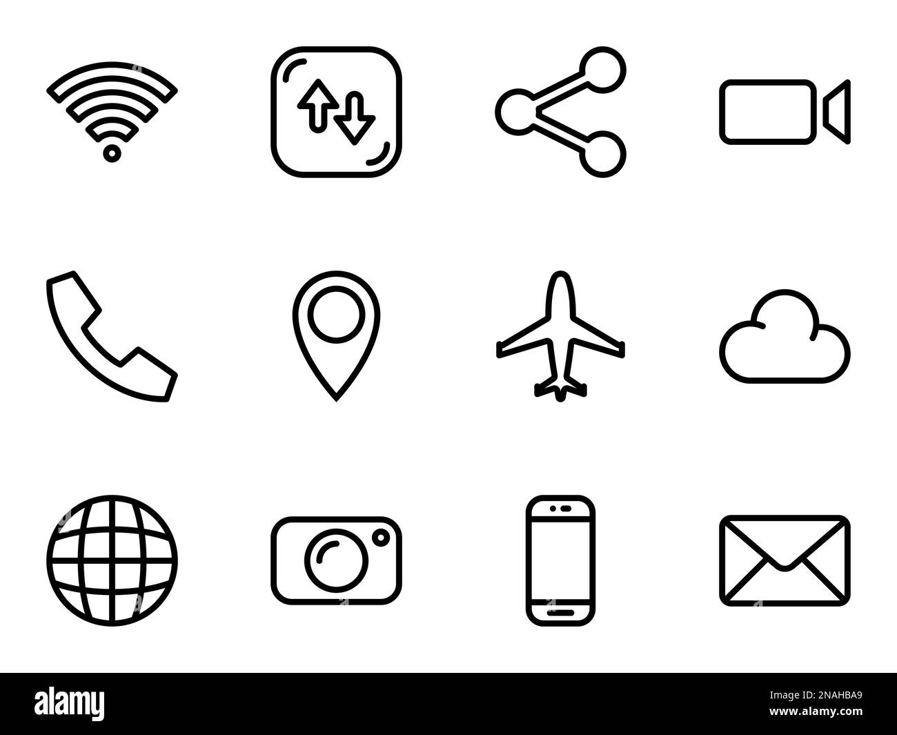 Simple vector icons. Flat illustration on a theme web icons for computer, phone, tablet, laptop Stock Vector