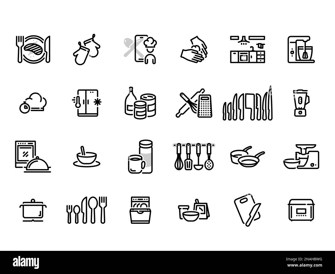 Set of black vector icons, isolated against white background. Flat ...