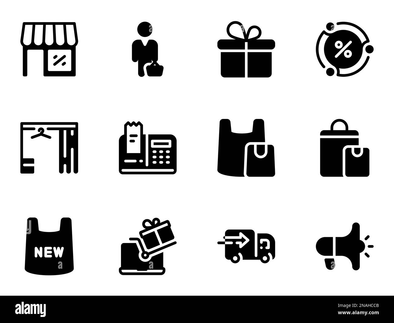 Simple vector icons. Flat illustration on a theme shopping Stock Vector