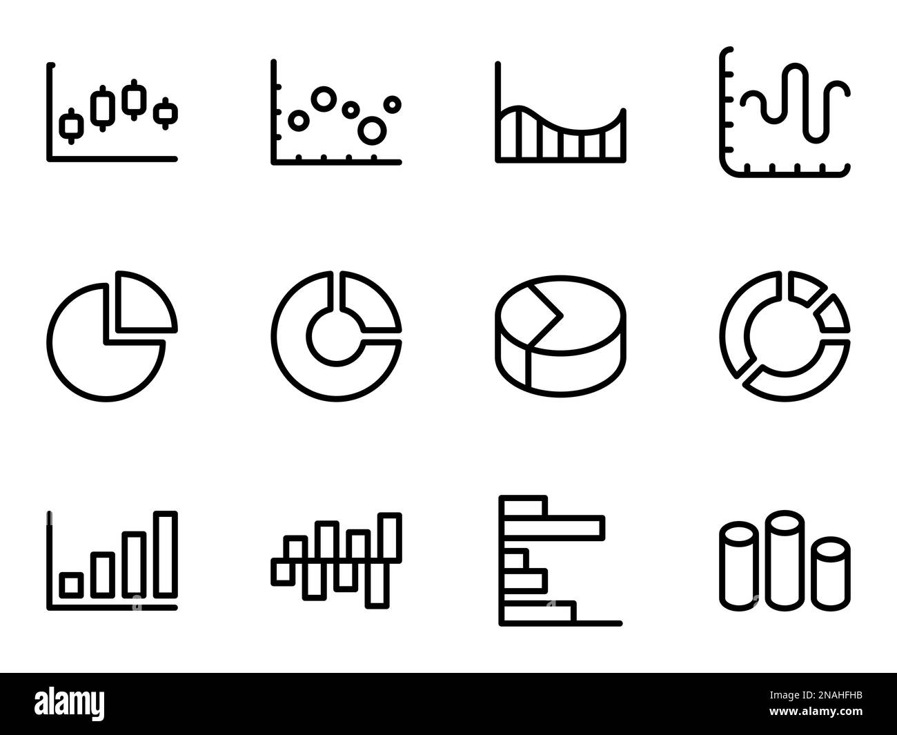 Simple vector icons. Flat illustration on a theme graph Stock Vector