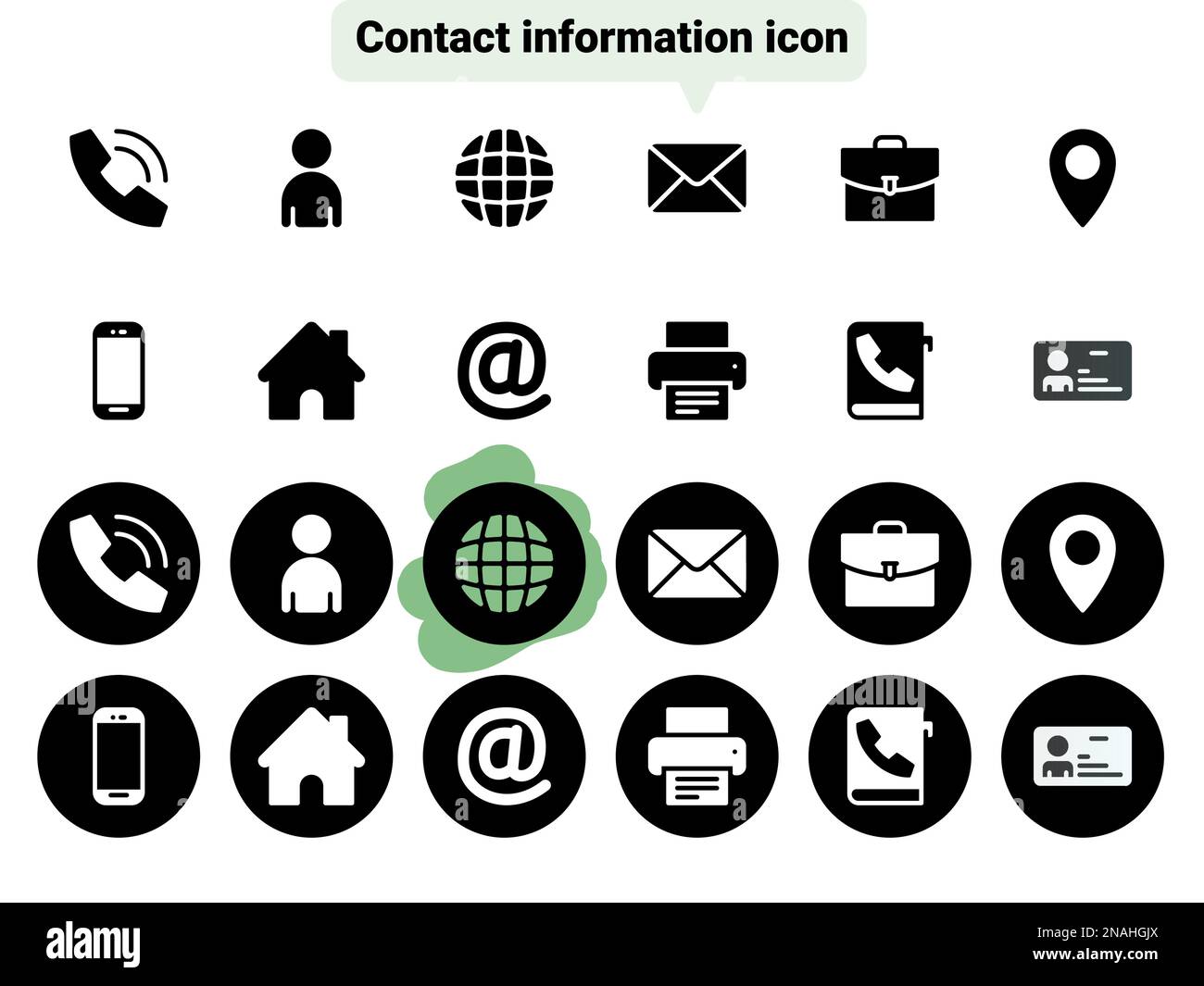 Simple vector icons. Flat illustration on a theme contact details