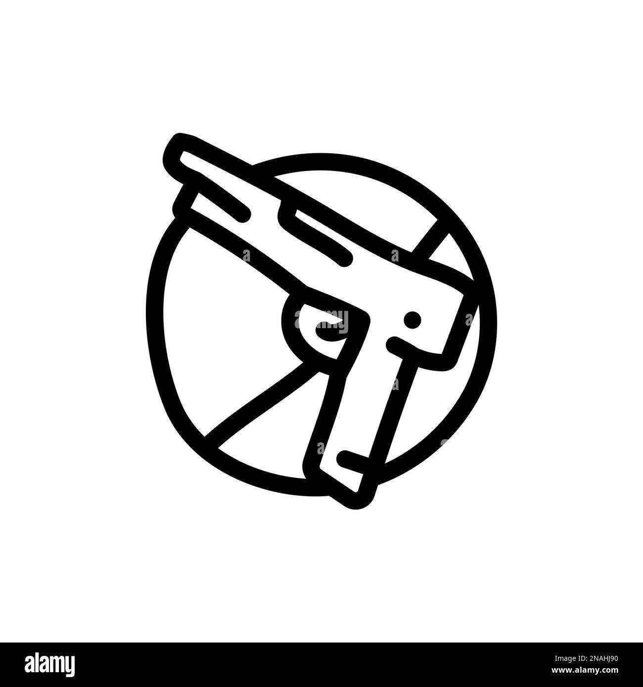 Simple vector icons. Flat illustration on a theme pistol Stock Vector