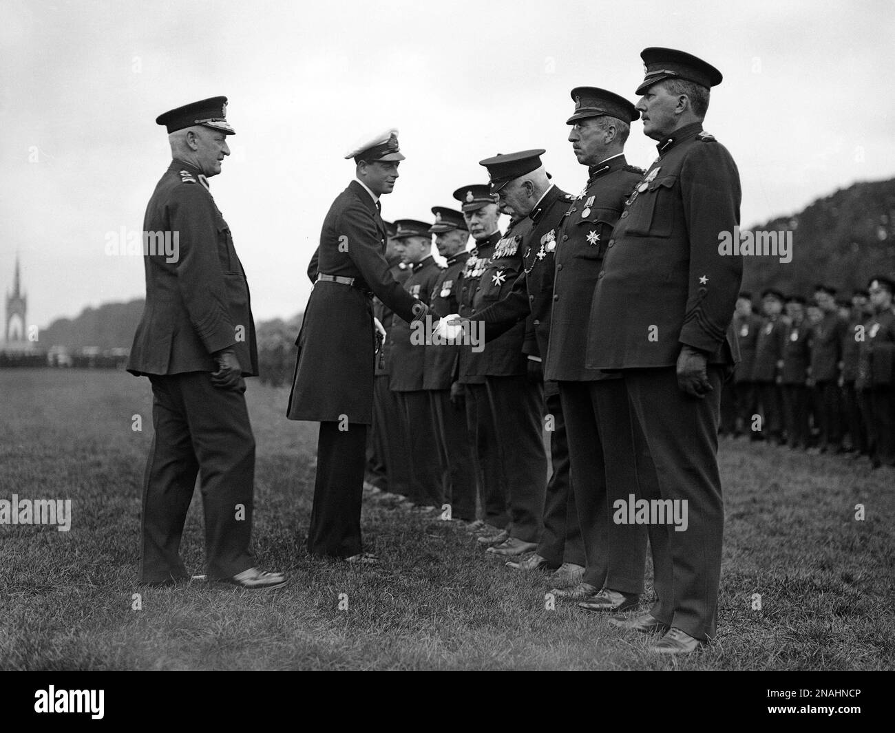 Britain's Prince George, Duke of Kent greeting officers of the London ...