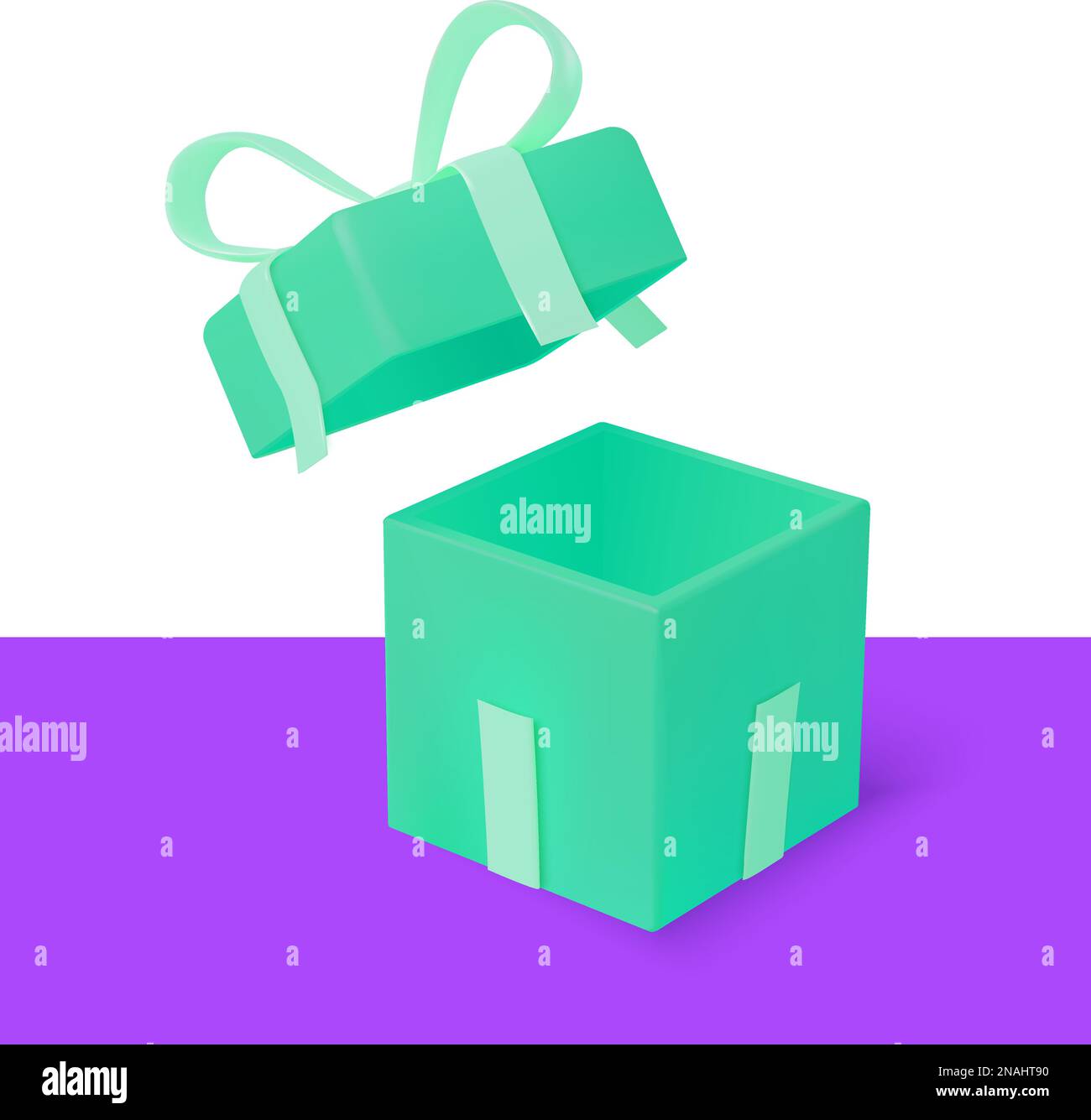 Mint color 3D realistic gift box vector Stock Vector Image & Art Alamy