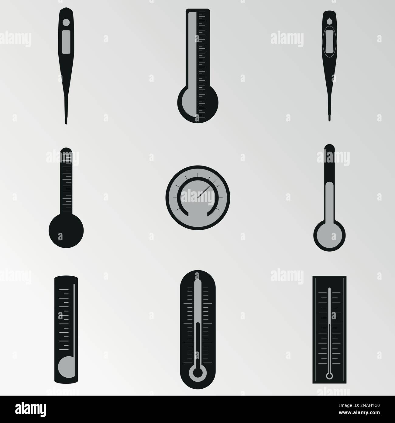 Set of objects on the theme of ?thermometer, and temperature