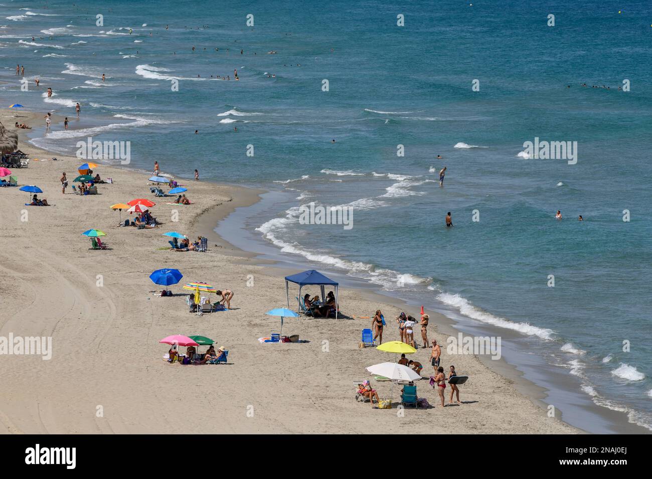 Beach Banco del Tabal, La Manga del Mar Menor, Province of Murcia, Costa Calida, Spain Stock Photo