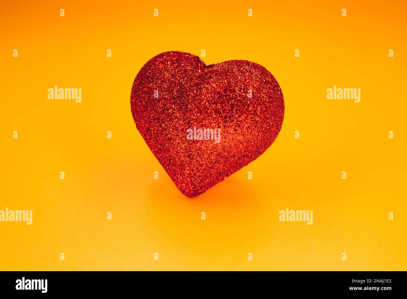 heart shape on the yellow background Stock Photo