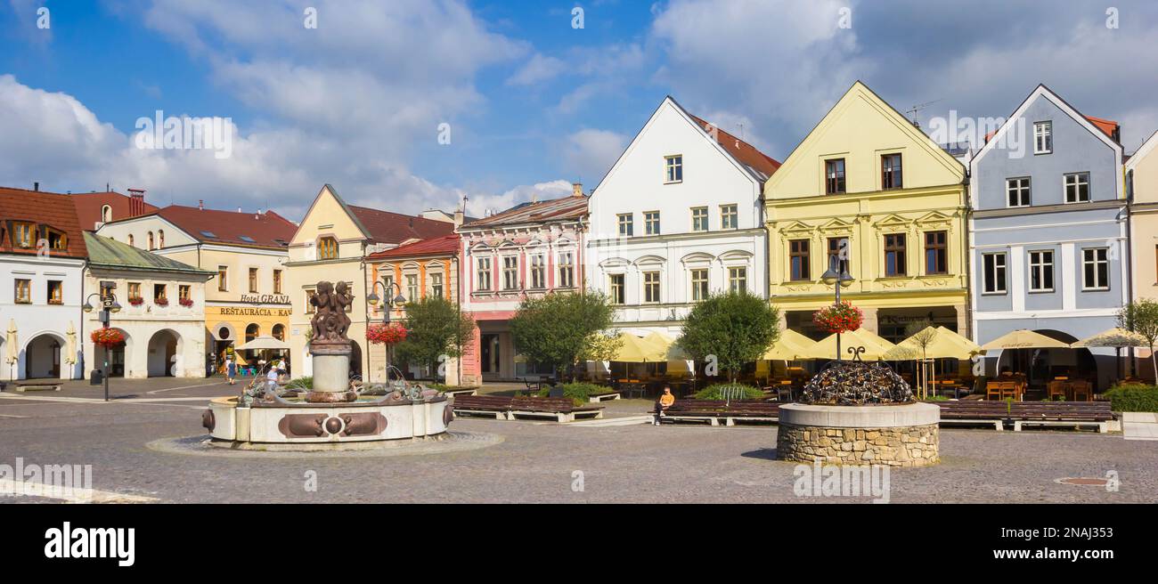 Panorama of the central market square in Zilina, Slovakia Stock Photo