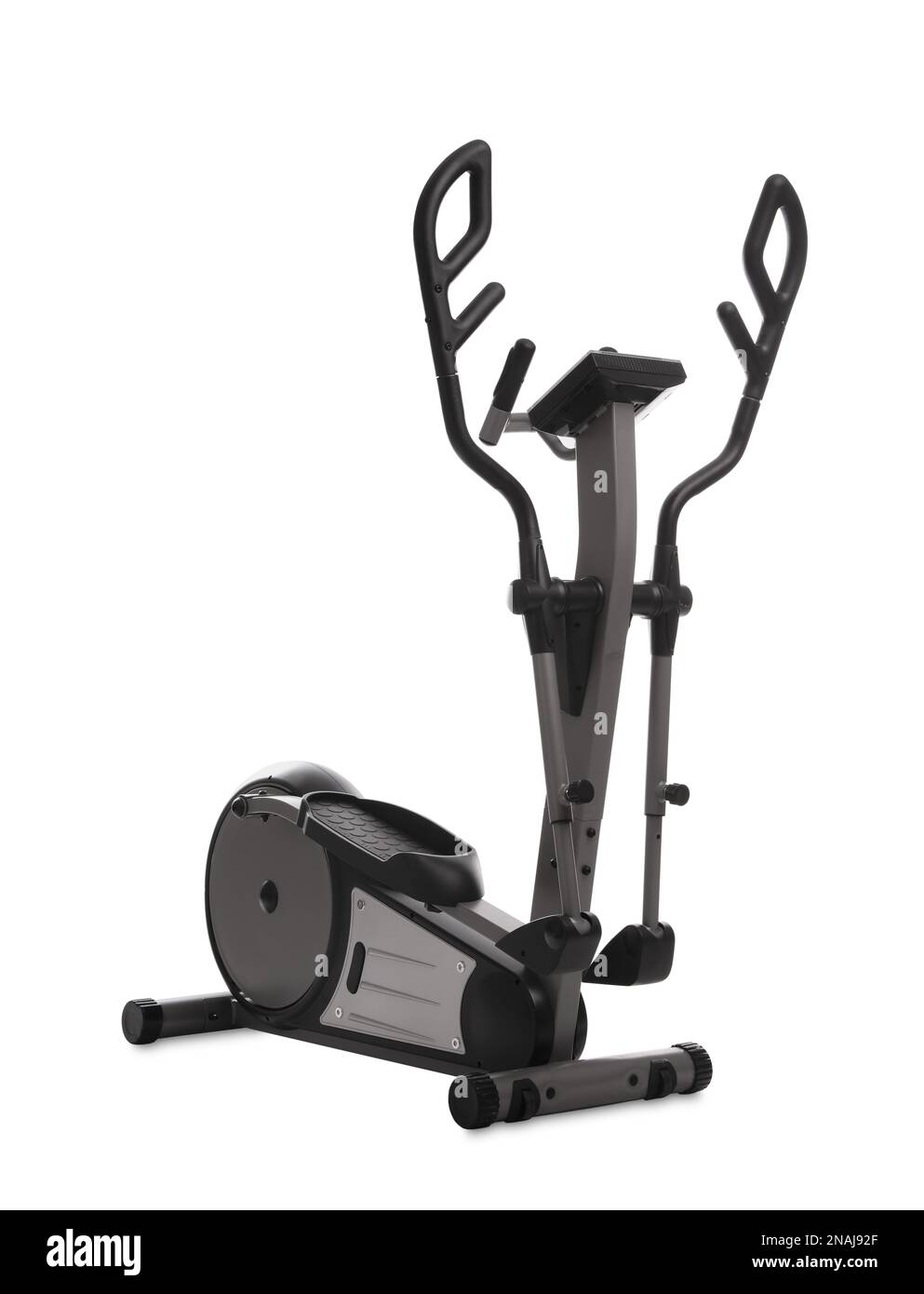 Modern elliptical machine cross trainer isolated on white Stock Photo