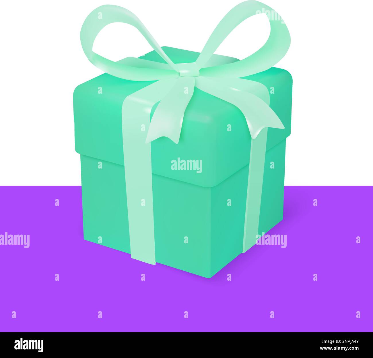 Mint color 3D realistic gift box vector Stock Vector Image & Art Alamy