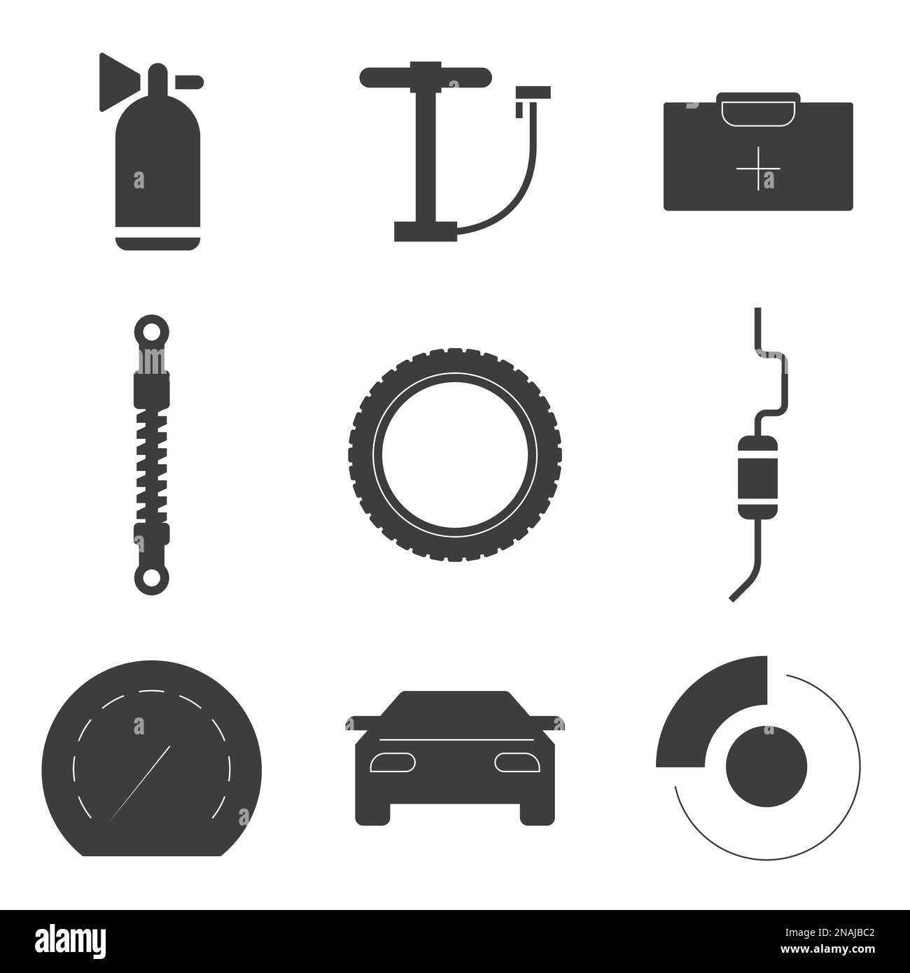 Set of objects on the theme of car detail Stock Vector