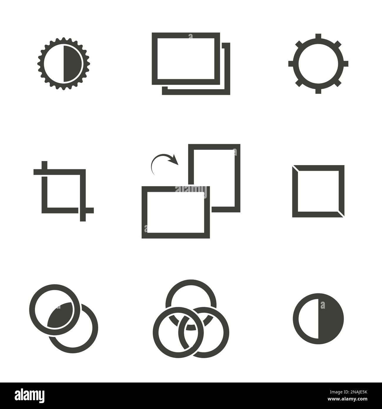 Set of objects on the theme of photography icons Stock Vector