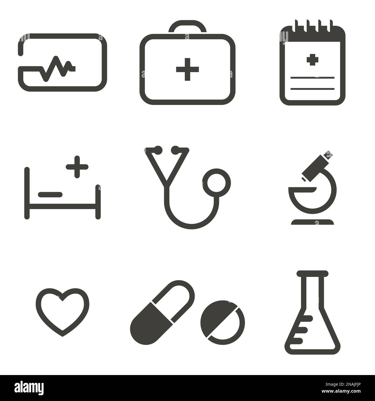 Set of objects on the theme of medical icons Stock Vector Image & Art ...